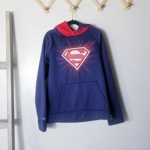 UNDER ARMOUR SUPERMAN BOYS HOODIE SIZE YOUTH MEDIUM LOOSE